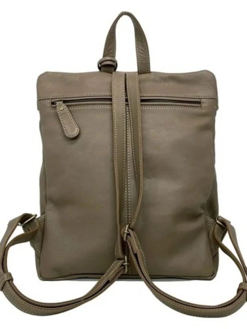 Dakota Beige Leather Backpack